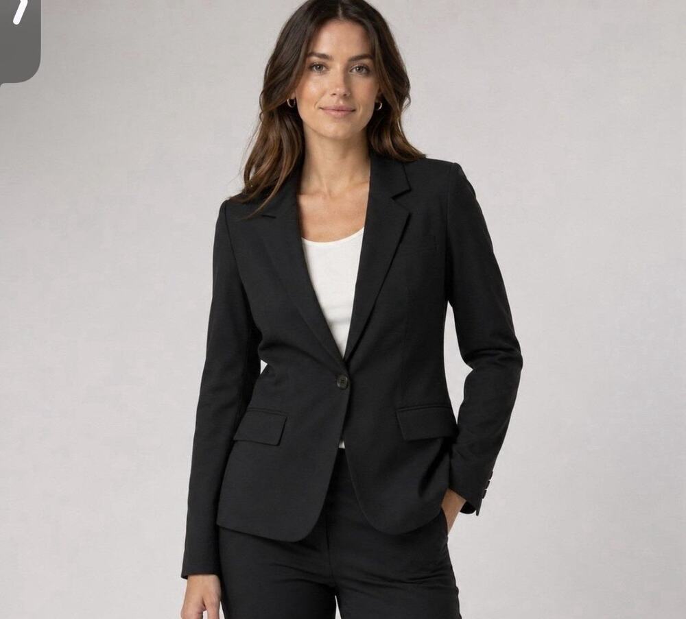 NEW Theory Gabe B Tailor Navy Blue Devon’s Wool Stretch Blazer Jacket Sz 2
